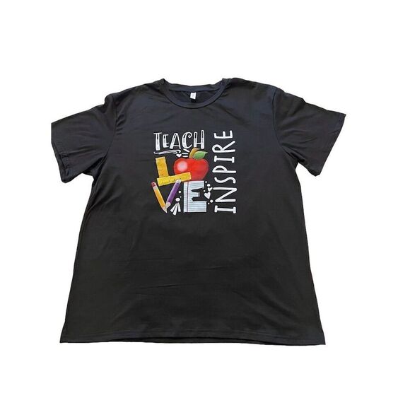 Teach Love Inspire Women's Graphic Tee Multicolor Short Sleeve L - Picture 9 of 13